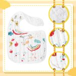 Cindeer 12 Pcs Snap Muslin Baby Bibs for Boy Girl, Cotton Drool Bibs, 6 Layers of Cotton Gauze Baby Saliva Towel Baby Bibs for Infant Neutral Newborns Toddlers Drooling Teething Feeding Baby Shower - Image 3